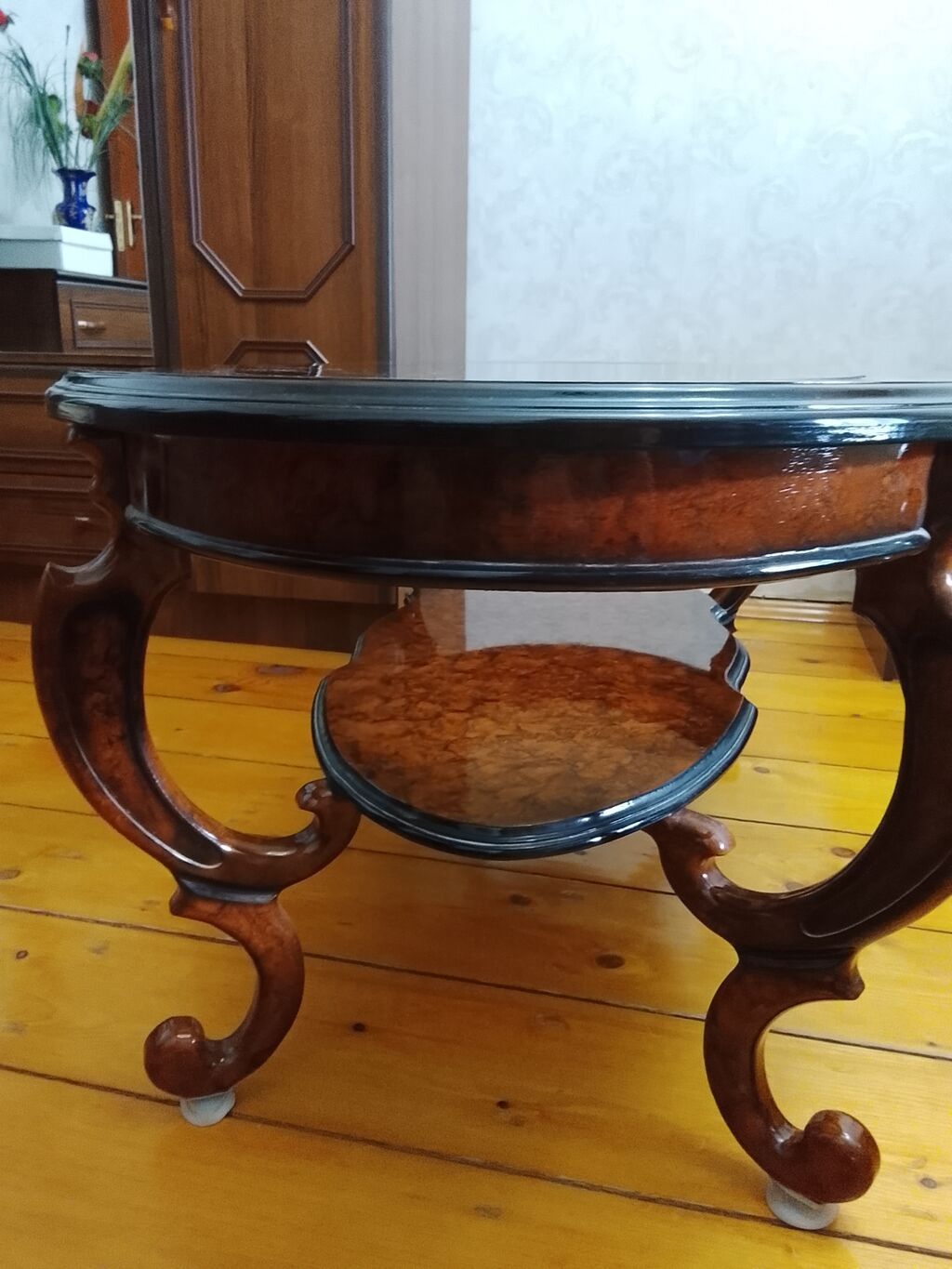 Oval masa, Açılmayan, Təkərsiz, Şüşə, Zəmanətsiz — Mebel, Bakı (4)
