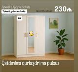 İdeal 3 qapılı dolab - Ölçü: 195 x 120 x 45 sm - Ön hissədə güzgülü — Zarmebel — Mebel