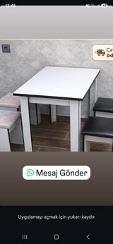 Mətbəx/dining dəsti – kompakt kvadrat masa və 4 skamya - Dizayn — Furniture
