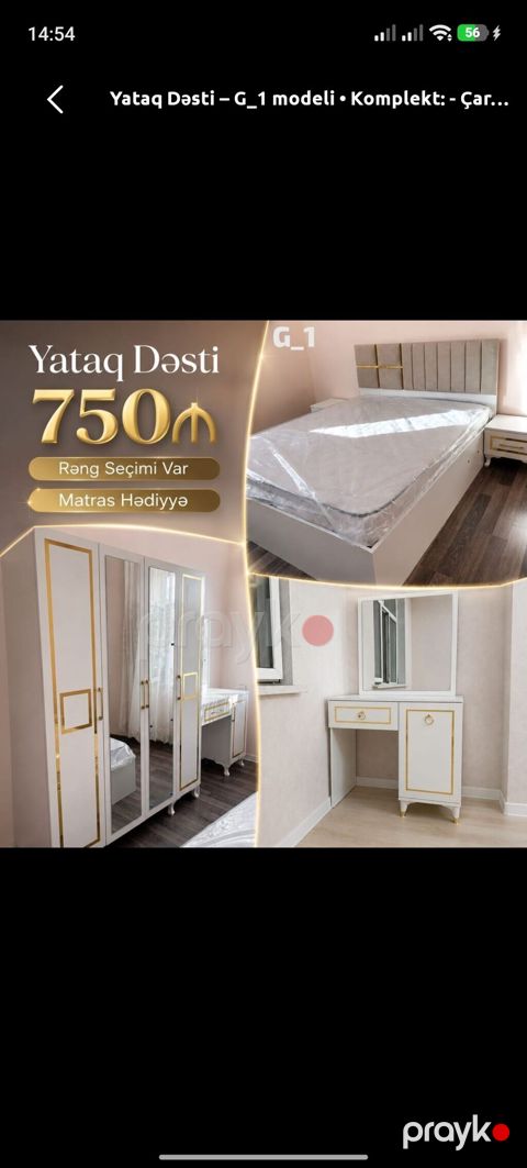 İkinəfərlik çarpayı, 2 tumba, Yeni