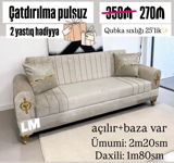 Açılan mexanizmlı, bazalı divan. - Ümumi ölçü: 2 m 20 sm - Daxili — Mebel