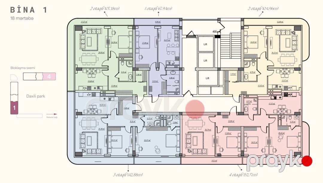 Satılır 2 otaqlı yeni tikili 107.1 m² — Mənzil, Bakı (5)