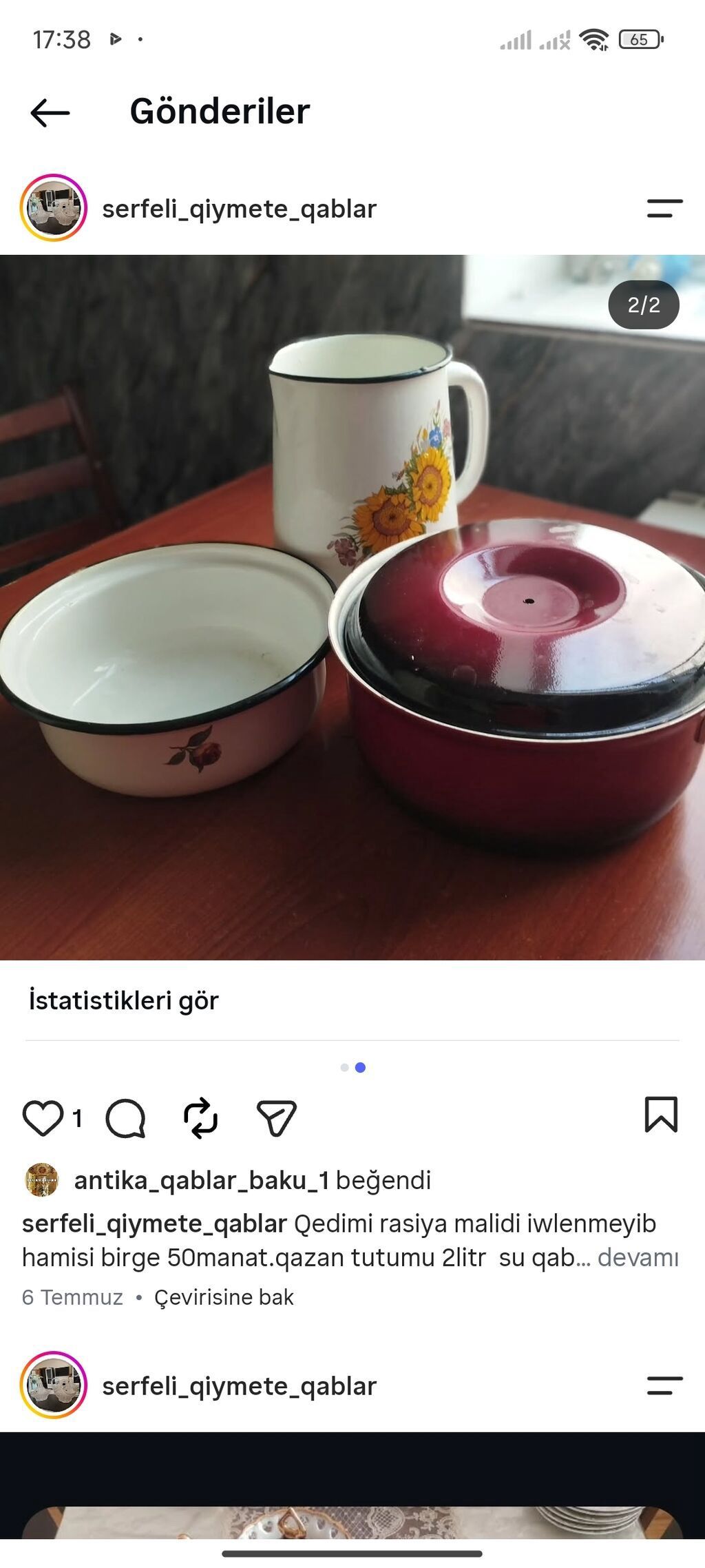 Qədimi Rusiya istehsalı emal qablar dəsti. Dəstə daxildir: -