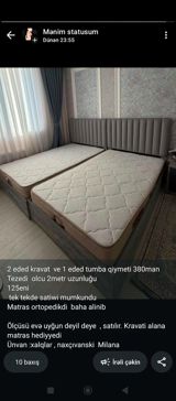 2 ədəd ortopedik matrasla divan və 1 ədəd tumba dəsti — asiya — Furniture