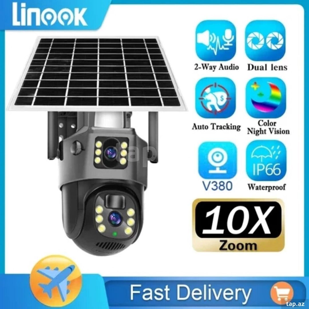 4G tam simsiz solar PTZ360° 2 kamera 12MP/4K+64GB — Təhlükəsizlik sistemləri, Bakı