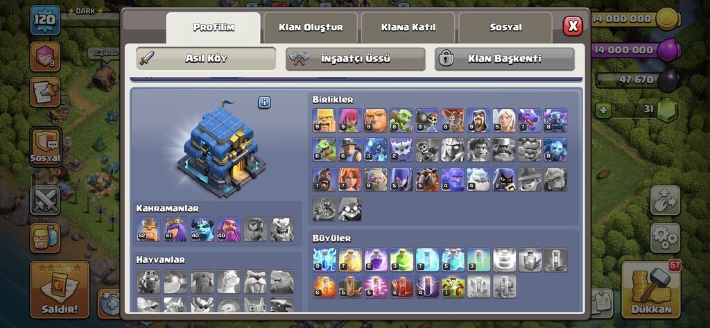 Clash of Clans hesabı – Orijinal Kənd (Main Village) - Bələdiyyə