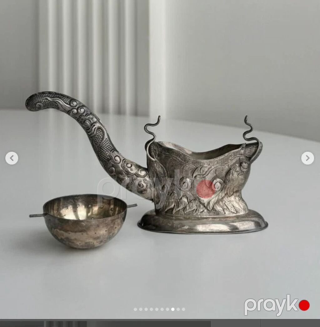 Gümüş çay süzgəci – 900 prob, 1970–1980-ci illər - Material: 900 prob — Mətbəx əşyaları, Sumqayıt (4)