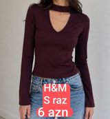 H&M qadın bluzası — Ölçü S, tünd bənövşəyi rəng — Nara