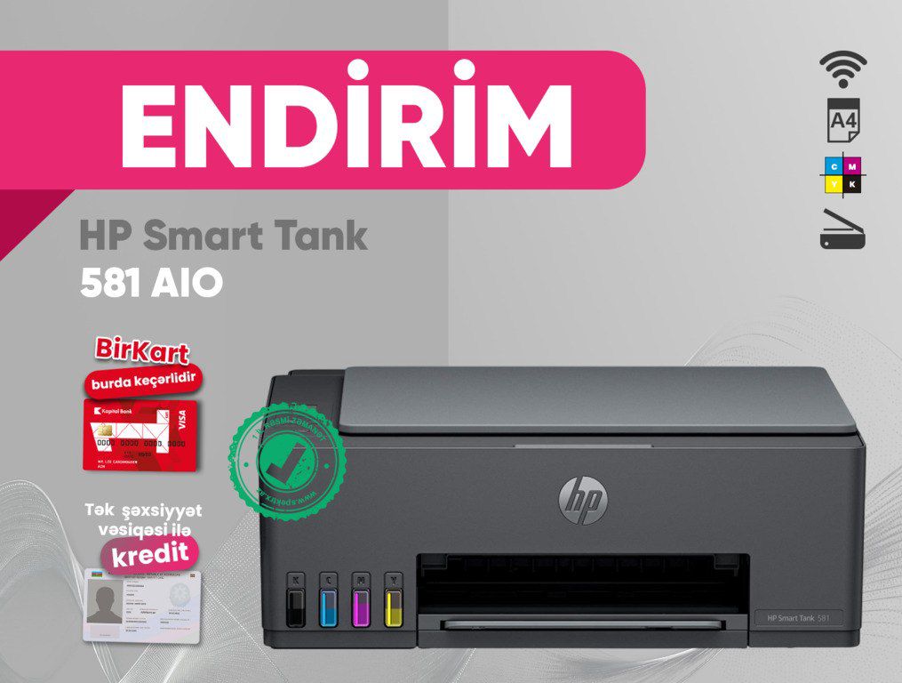 Printer "HP Smart Tank 581 AIO (4A8D4A)" — Elektronika, Bakı