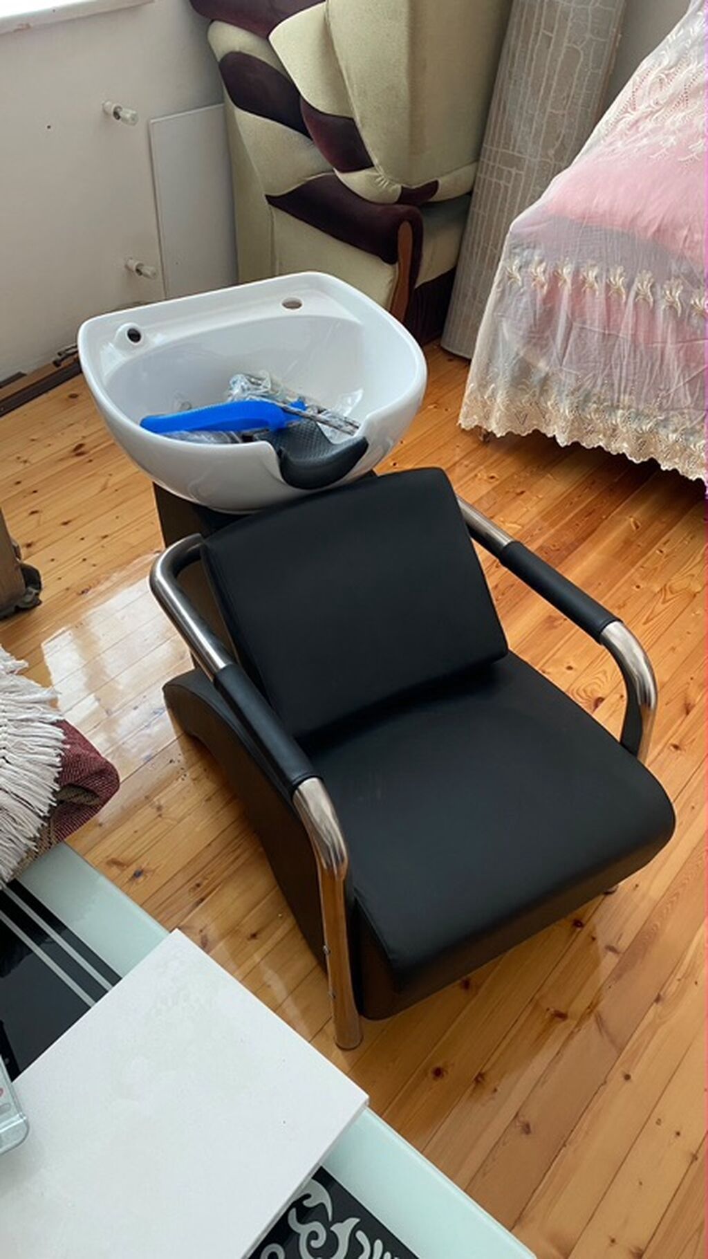 Salon üçün saç yuma kreslosu və çanaq dəsti - Tip: Bərbərxana/salon — Mebel, Xırdalan (3)