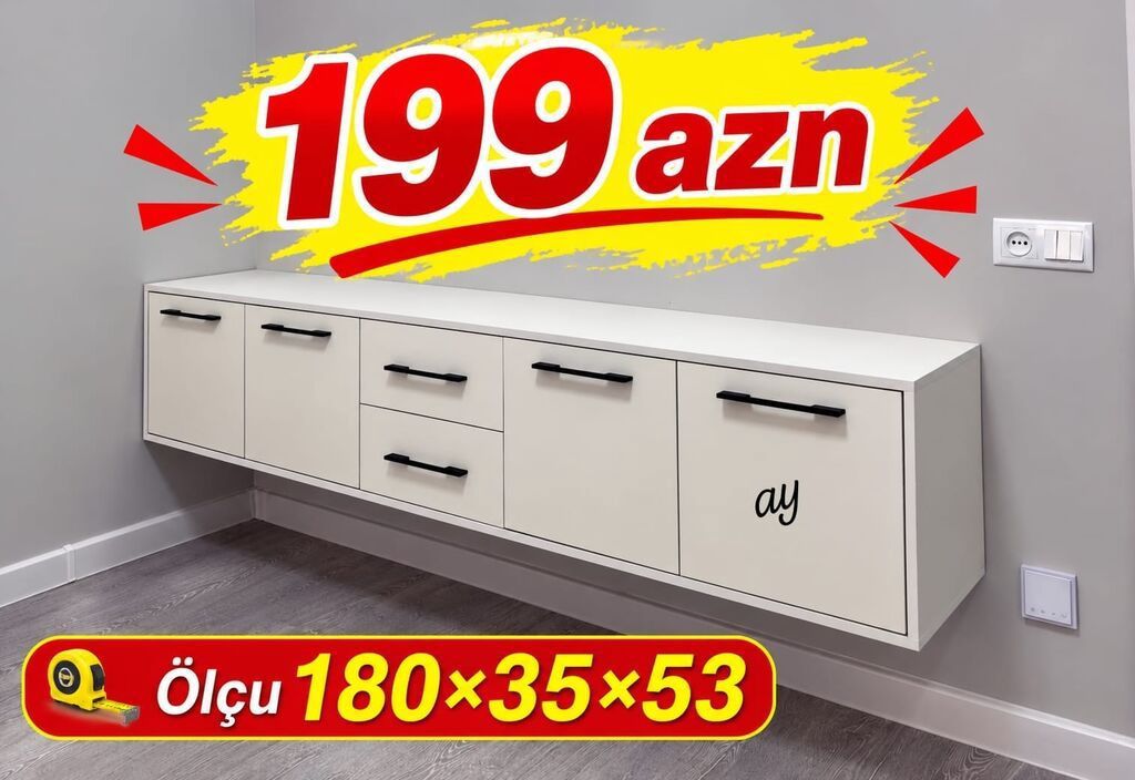 Divara montaj olunan asma dolab - Model: Minimalist dizaynlı, açıq