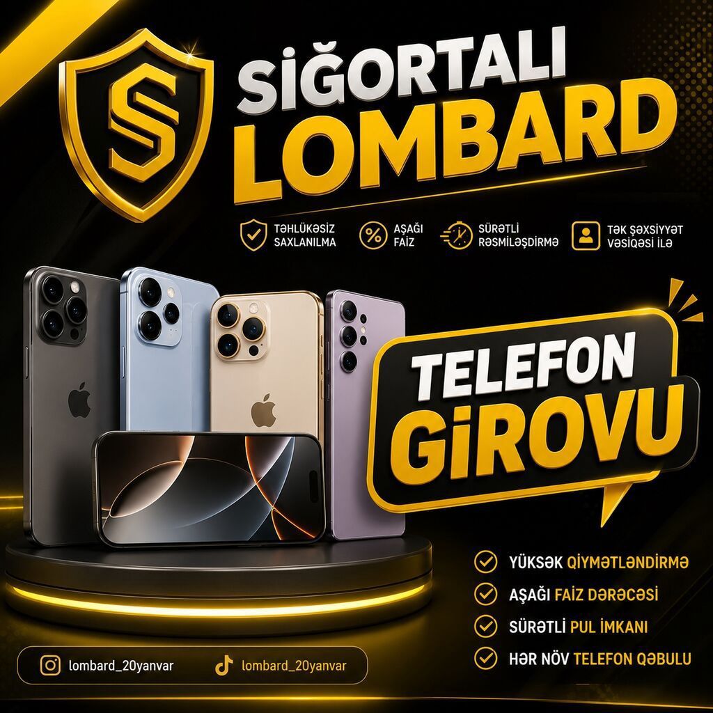 Sığortalı Lombard – telefon, noutbuk və qızıl girovu xidməti - — Xidmətlər, Bakı