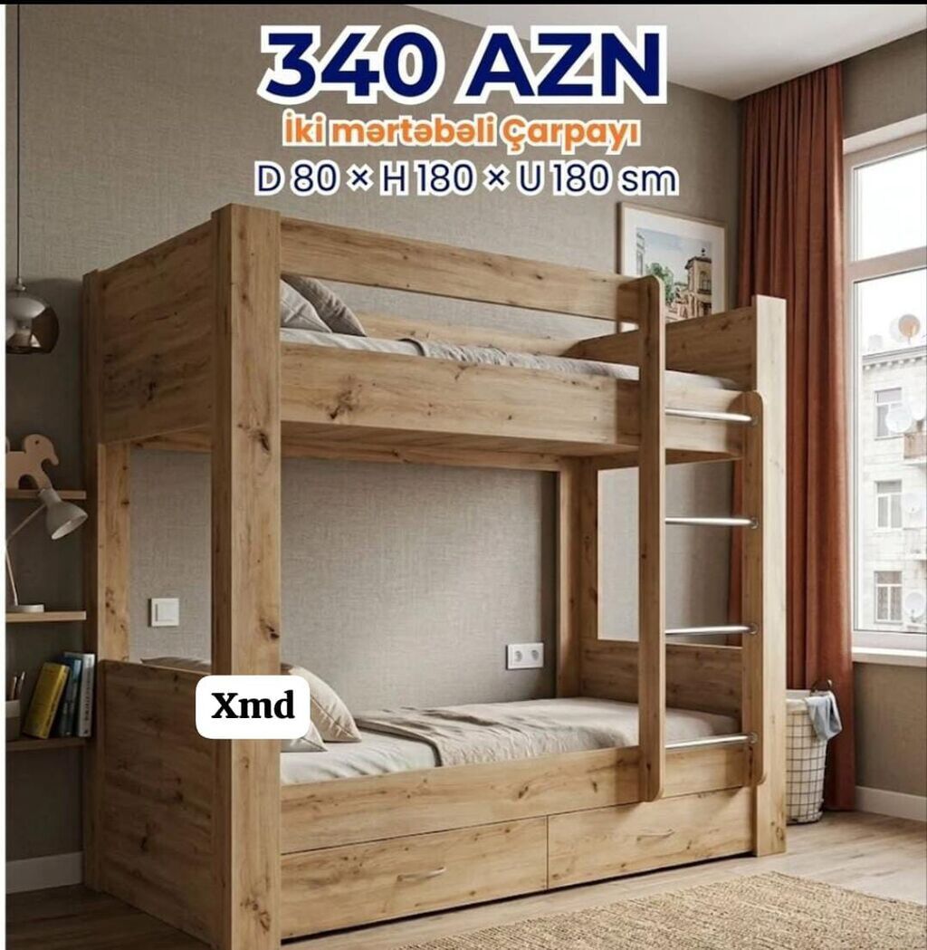 İki mərtəbəli çarpayı - Qiymət: 340 AZN (şəkildə göstərilib) - — Mebel, Mehdiabad