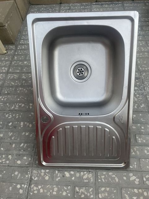İşlənmiş Düzbucaqlı Mətbəx çanağı, Şkafsız, Paslanmaz polad