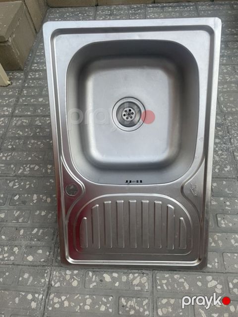 İşlənmiş Düzbucaqlı Mətbəx çanağı, Şkafsız, Paslanmaz polad