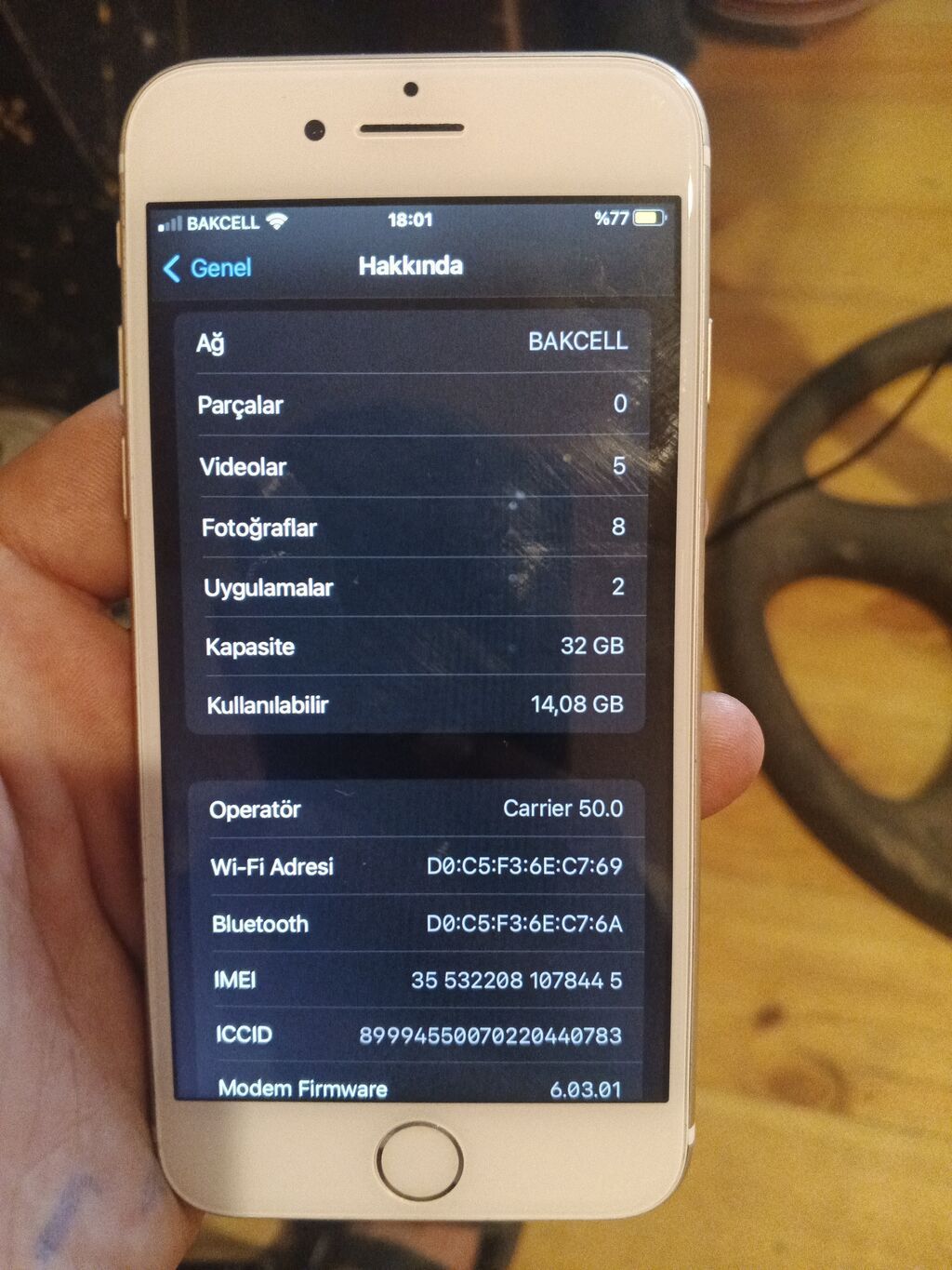 IPhone 7, 32 GB, Qızılı, Barmaq izi, Face ID — Apple iPhone, Tovuz (5)