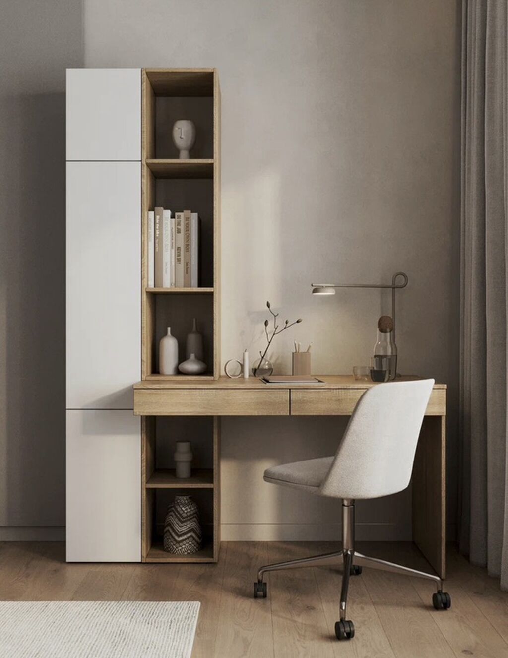 Minimalist iş masası və saxlama modulu dəsti - Dizayn: Skandinaviya — Ofis mebeli, Bakı (4)