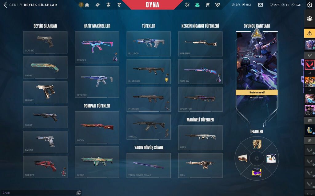 Valorant hesab 135 lvl peak gold2 satılır Avropa serveri mail var