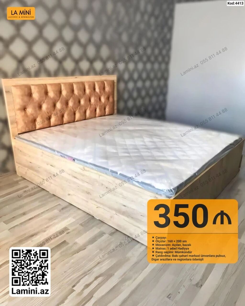 LA MINI brendindən çarpayı - Ölçü: 160 × 200 sm - Mexanizm: açılan