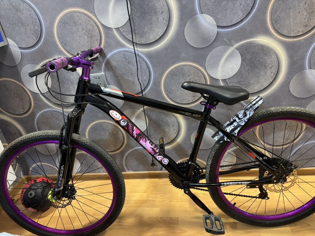 26" dağ/şəhər tipli velosiped — Sport-007, siyah-bənövşəyi