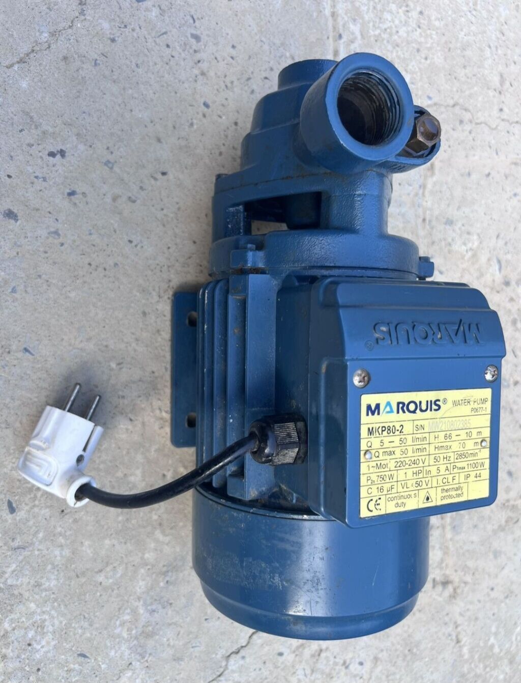 MARQUIS MK(P)80-2 su nasosu – 0.75 kW mərkəzdənqaçma nasos — Yüksək təzyiq yuyucular və aksesuarlar, Biləsuvar (2)