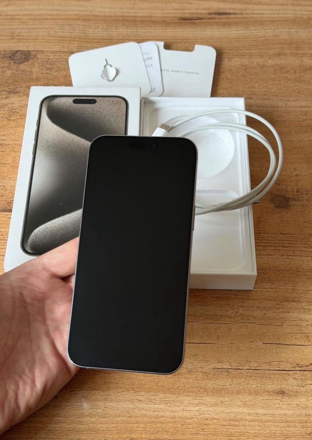 IPhone 15 Pro, 256 GB, Natural Titanium, Zəmanət, Simsiz şarj, Face ID — Apple iPhone, Digah (5)
