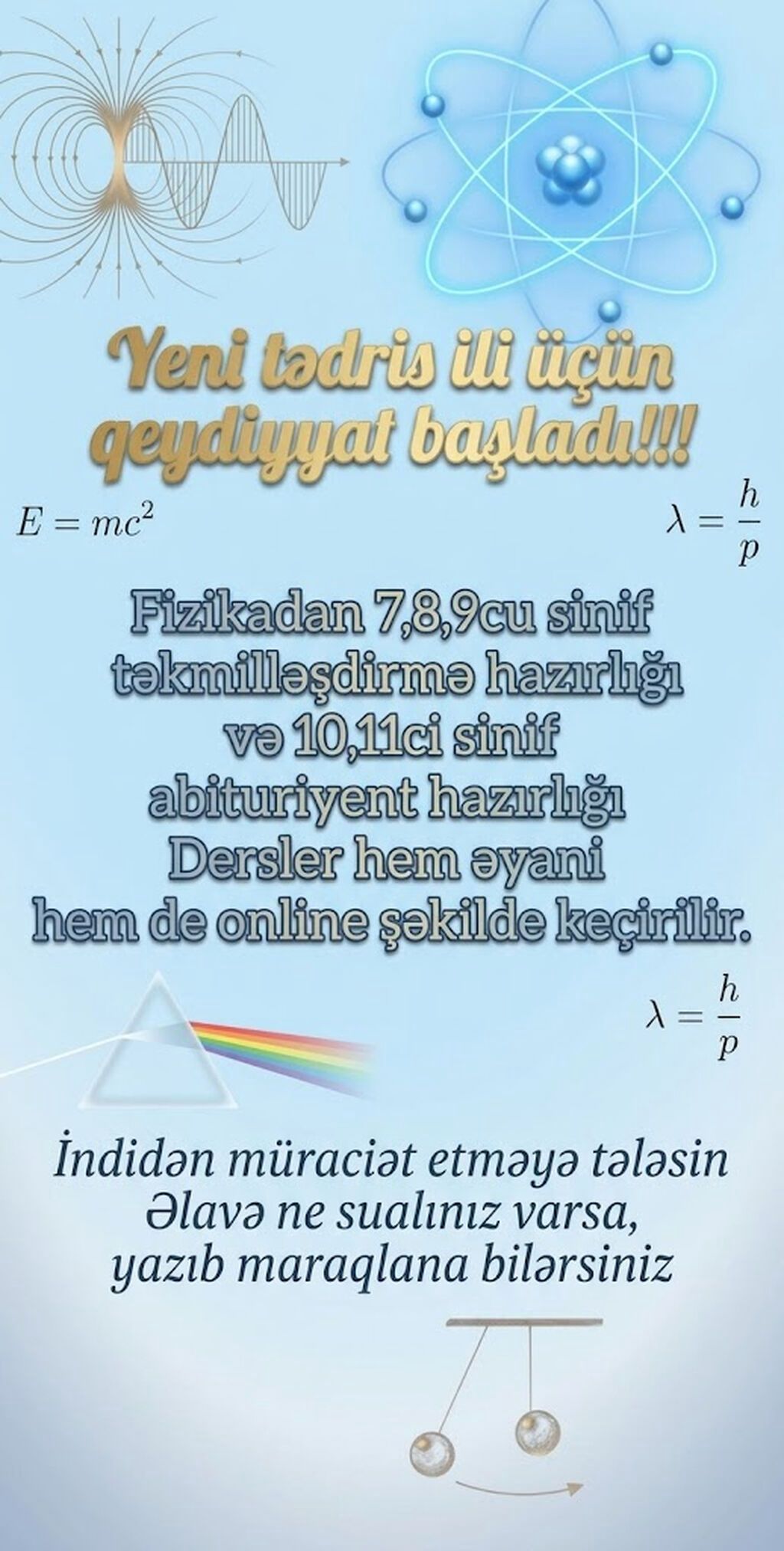 Repetitor, Fizika, Azərbaycan dili, Abituriyent hazırlığı