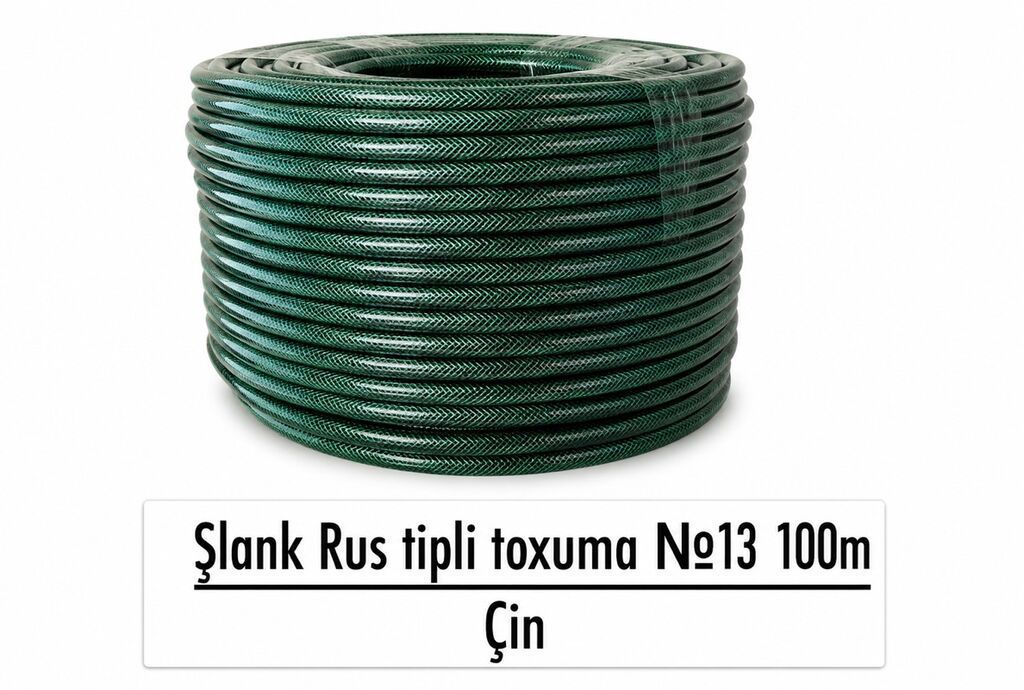 Şlanq – Rus tipli toxuma, №13, 100 metr Mənşə: Çin - Yaşıl rəngli — Mallar, Qobu