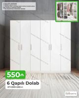 6 qapılı paltar dolabı – 47×200×240 sm Xüsusiyyətlər: - Material: 18 — Mebel