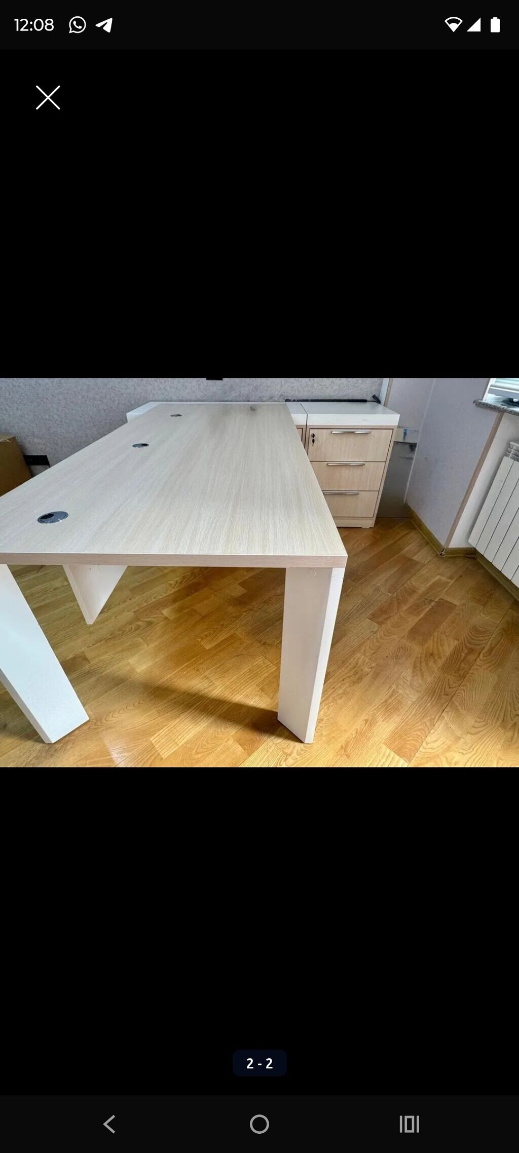 Ofis üçün L formalı iş masası və yan dolab dəsti - Rəng: açıq palıd — Ofis mebeli, Bakı (5)