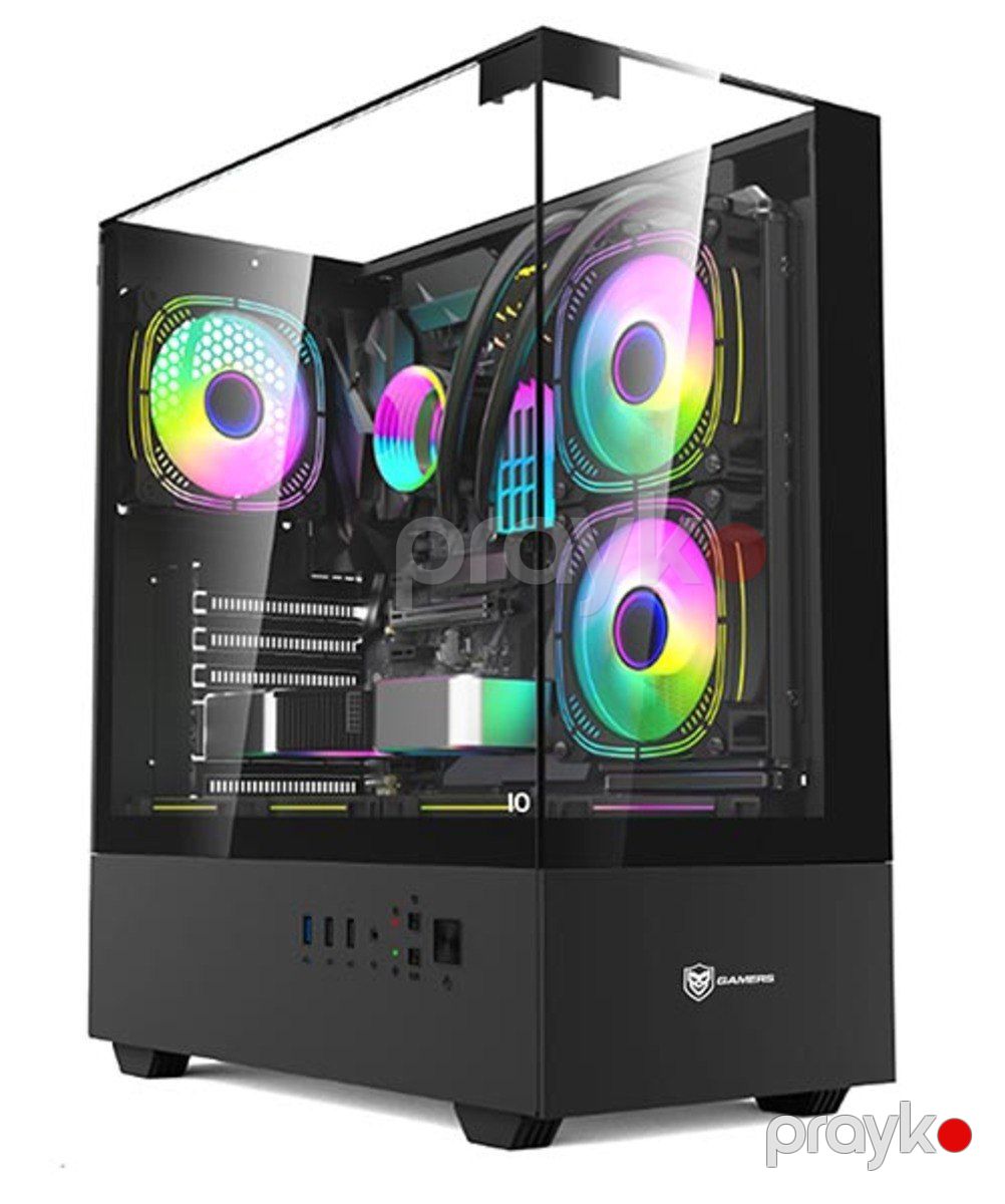 Gamers iO ATX / M-ATX Panoramic Aquarium Case Black — Kompüterlər və noutbuklar, Bakı (7)