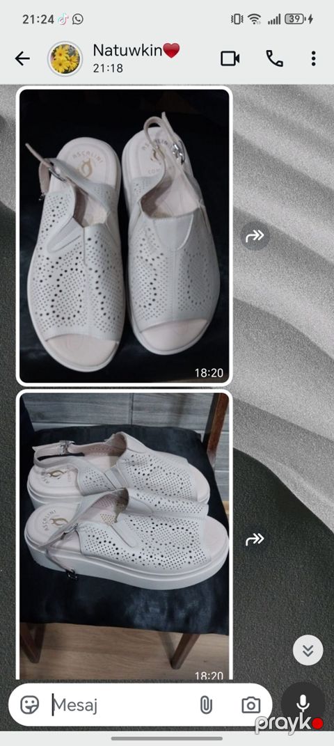 Açıq ağ rəngdə qadın sandal Ascalini Comfort — Bakı
