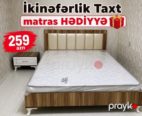 İkinefərlik taxtlar – müxtəlif modellər - Taxt + matras hədiyyə: 259