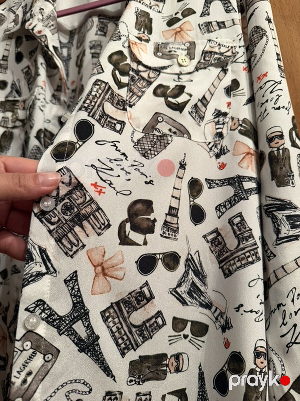 Karl Lagerfeld Paris qadın köynəyi orijinal - Model: Uzunqol, düyməli — Şəxsi əşyalar, Bakı (5)