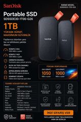 SanDisk Portable SSD SDSSDE30-1T00-G26 – 1 TB — Xarici disklər və fləş kartlar