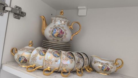 Çay dəsti, rəng - Ağ, Farfor
