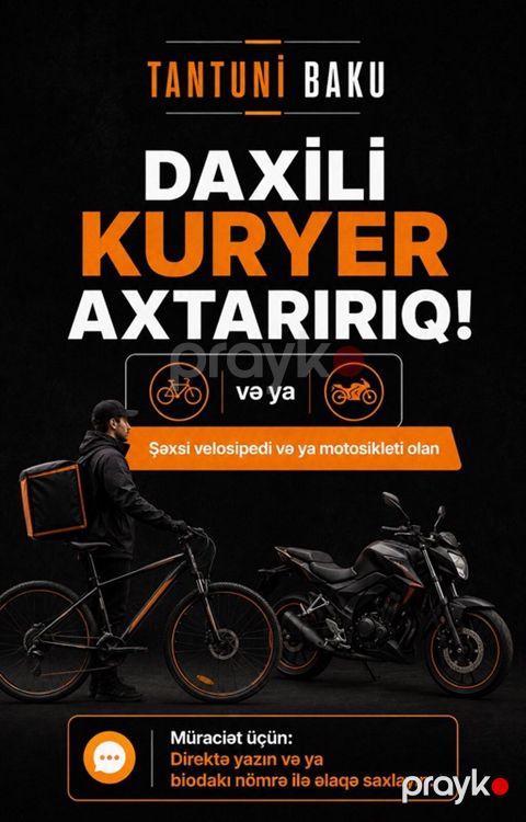 Kuryer tələb olunur — velosiped və ya moto — Bakı