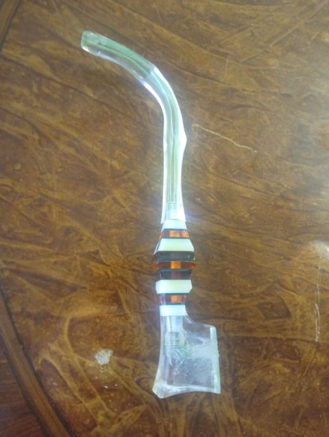 Şüşə nargilə/trubka ucu (mouthpiece) - Material: qalın, şəffaf