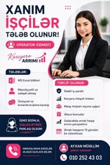 Çağrı mərkəzi operatoru tələb olunur, Yalnız qadınlar üçün, İstənilən yaş, Təcrübəsiz, Ayda 2 dəfə ödəniş — Продажи