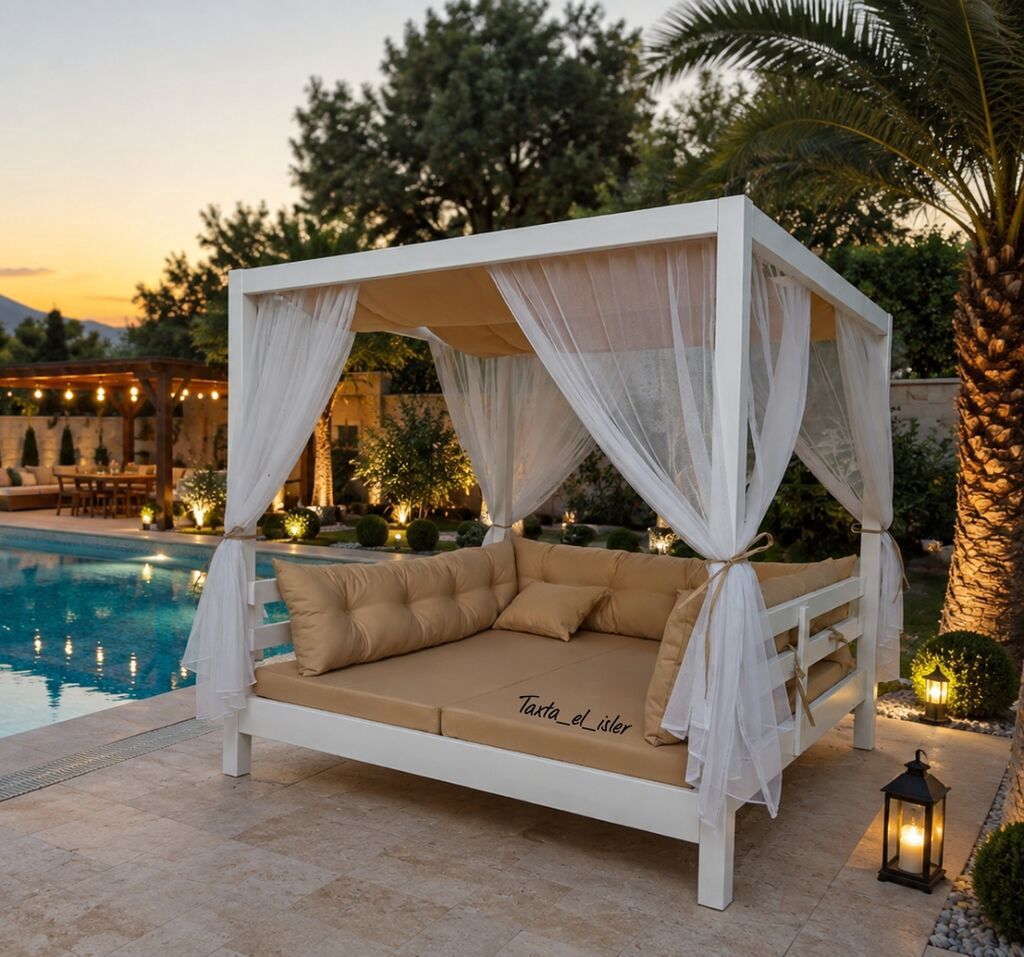 Bağ üçün baldaxanlı lounge-divan Ölçü 185x210 sm, hündürlük 195sm - — Mebel, Digah (2)
