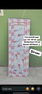 Plastik qapı – BOSFOR profilli, EvAKS Panel üzlüklü. Ölçülər: - Eni — Şirvan Şeheri Elanlar 10%le elan olunur.