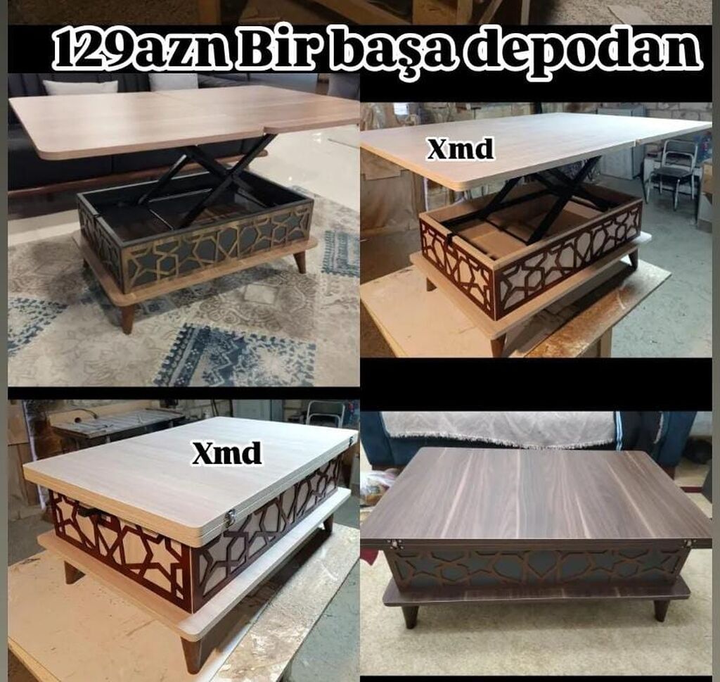Düz masa, Transformer, Təkərsiz, Laminat — Mebel, Xırdalan (3)