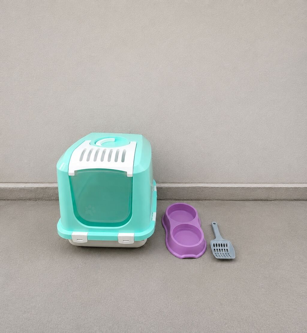 Qapalı pişik tualeti dəsti Məhsulun tərkibi: - Qapalı, filtrlü üst - 1