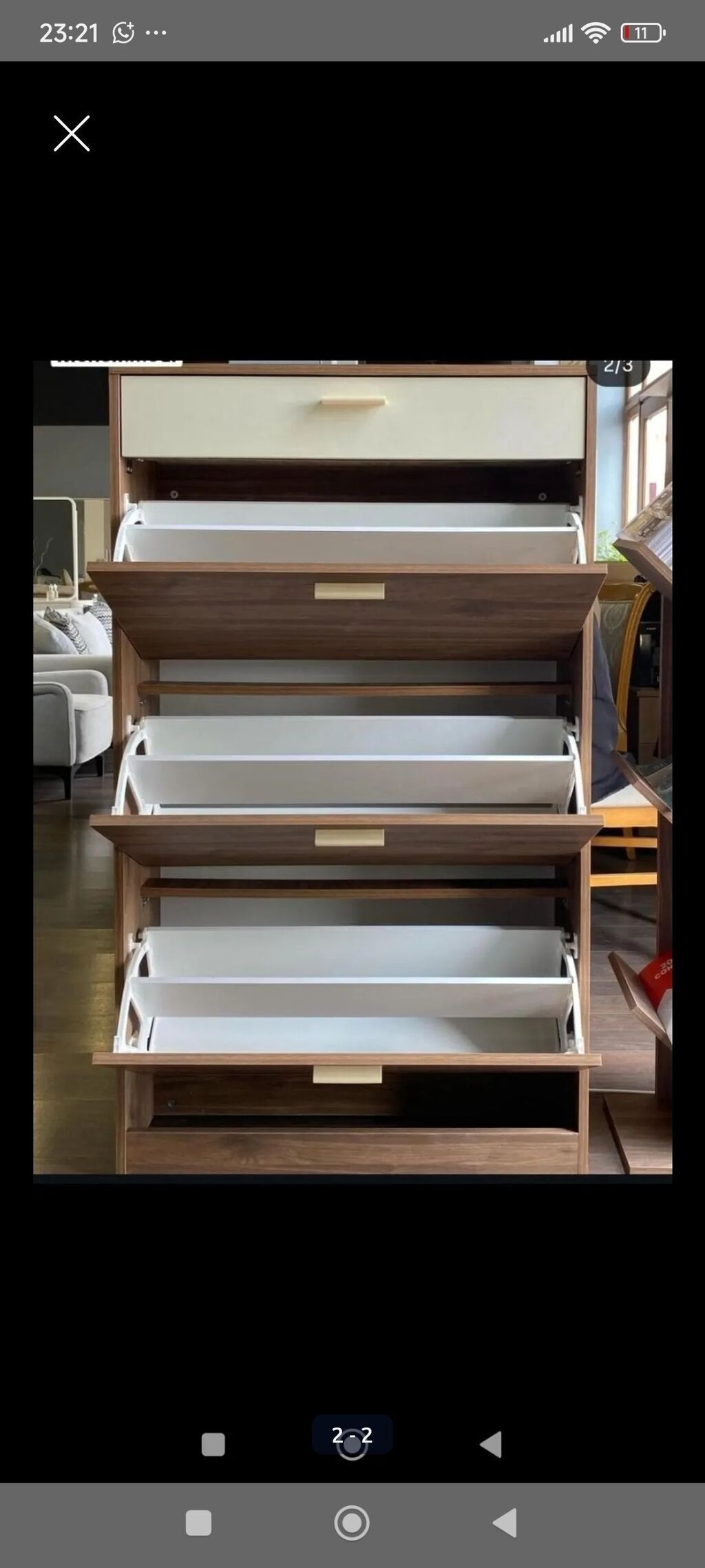 Ağ-qəhvəyi tonlarda, müasir dizaynlı ayaqqabı dolabı. - Material — Mebel, Digah (2)