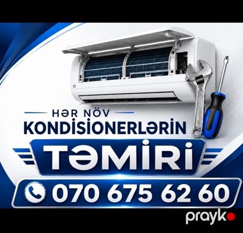 Kondisionerin Təmiri sökülməsi yuyulması, qaz vurulması, boruların — Bakı