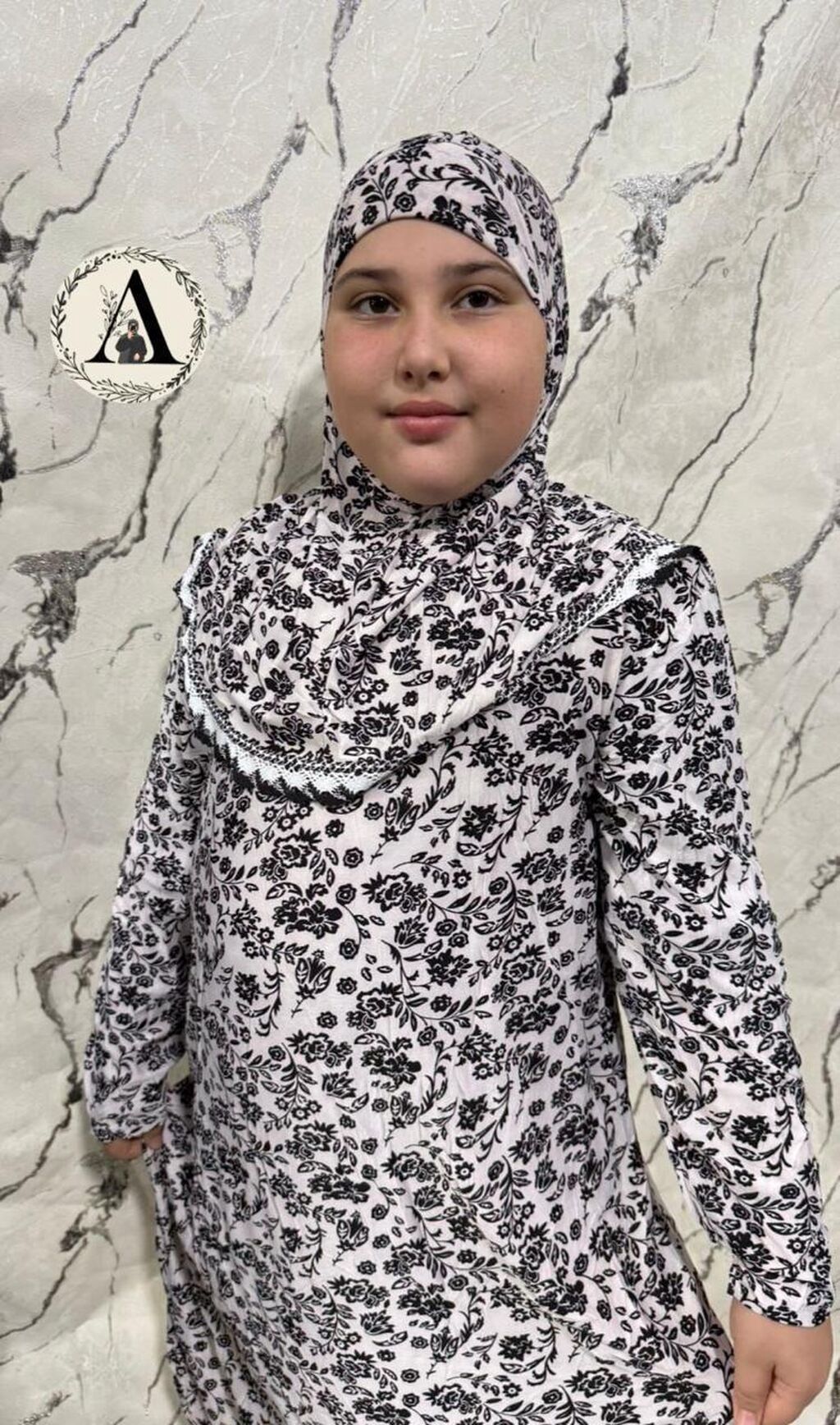 Uşaq üçün çiçək naxışlı namaz dəsti - İki hissədən ibarət komplekt — Mallar, Bakı (3)