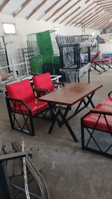 Metall karkaslı stol və kreslo dəsti - Tərkib: 1 ədəd düzbucaqlı — METAL STORE MMC