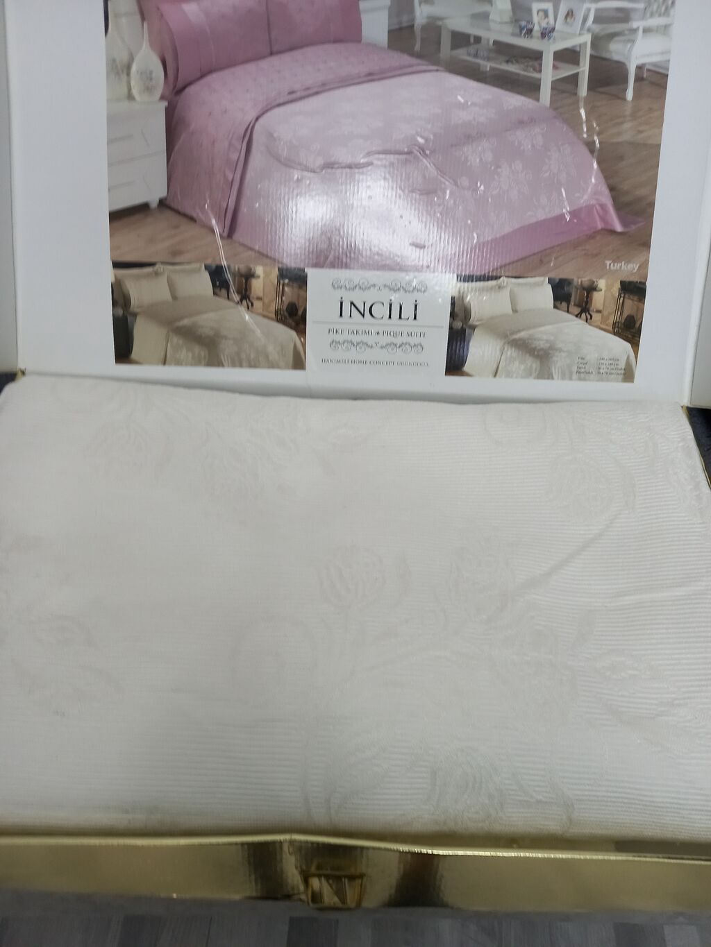 Hanımeli Home Textile markalı “İncili” pike takımı. Qutulu dəstdir — Tekstil, Bakı (3)