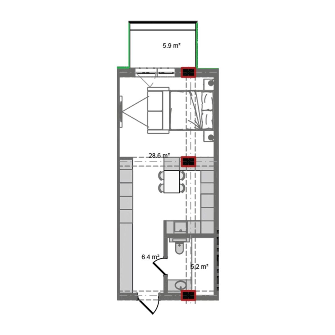 Satılır 1 otaqlı yeni tikili 53.7 m² — Mənzil, Bakı (7)