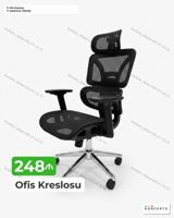 Ofis kreslosu – ergonomik dizayn və nəfəsalan tor materialı ilə — Mebel